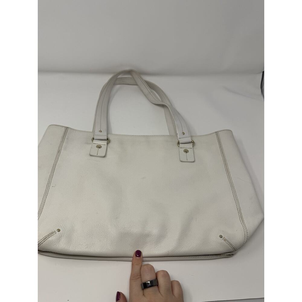 Kate Spade Vintage Pebble Leather Satchel Handbag Purse Tote White Ivory Y2K - Picture 3 of 13